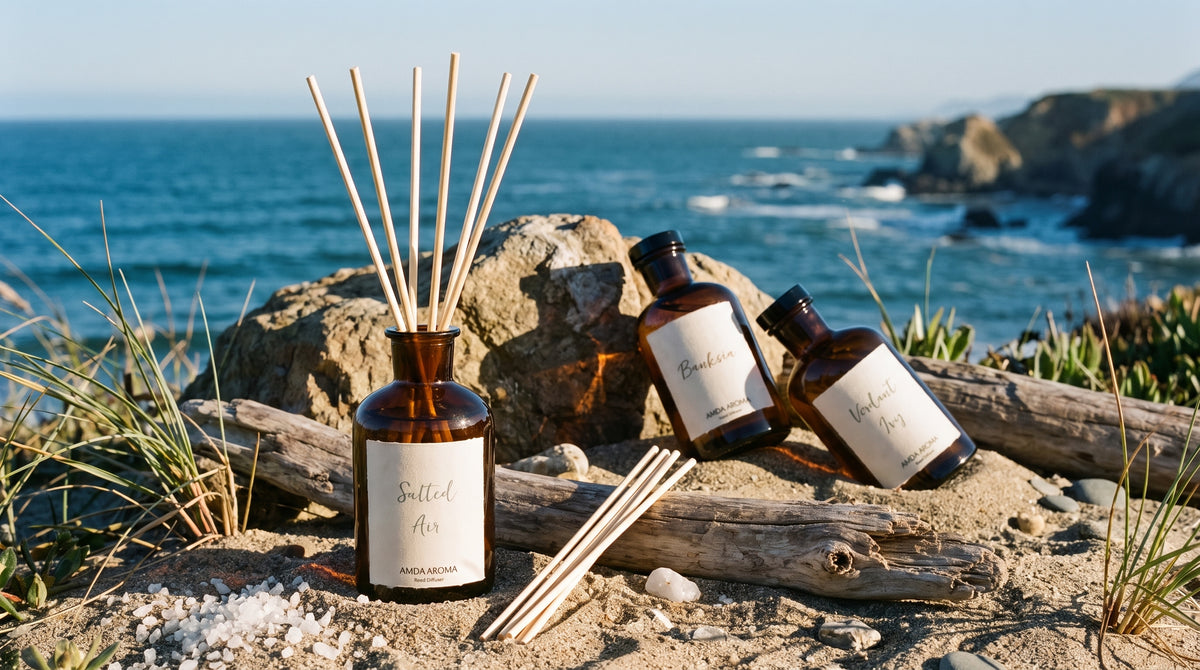amda aroma botanical reed diffuser with natural fragrance oils